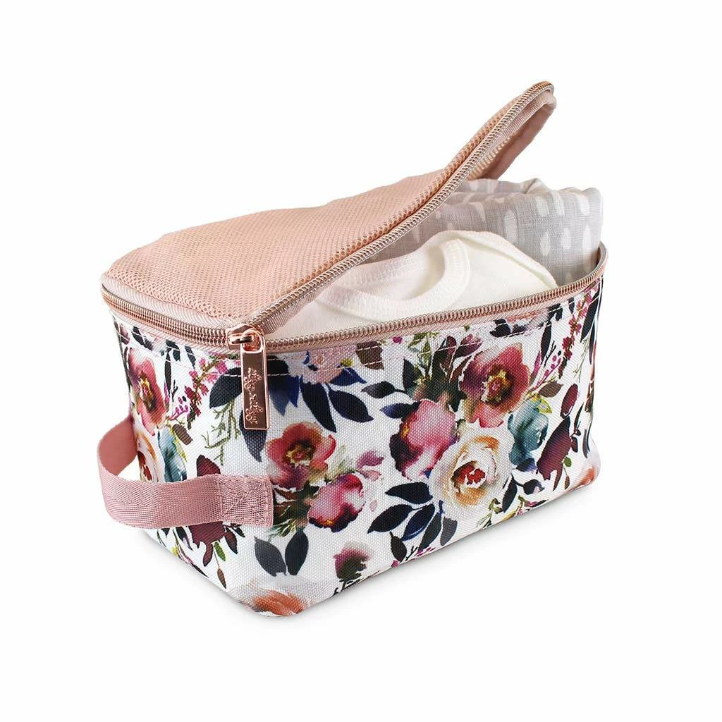 Itzy Ritzy Blush Floral Travel Diaper Bag Packing Cubes Motherhood + Moments 1 Itzy Ritzy Blush Floral Travel Diaper Bag Packing Cubes Motherhood + Moments