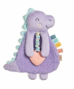 Itzy Ritzy NEW Itzy Lovey™ Purple Dino Plush With Silicone Teether Toy