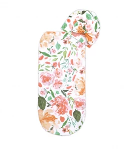 Itzy Ritzy Lifestyle + Home Peach Floral Cutie Cocoon™ + Hat Set