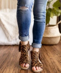 Shoes Not Rated Jas Sandals In Leopard