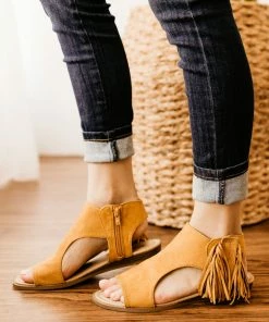 Not Rated Jas Sandals In Mustard Apparel