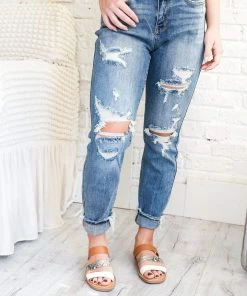 Apparel Feelin' Fine Mid-rise Destroyed Judy Blue Boyfriend