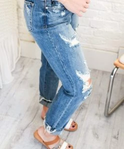 Apparel Feelin' Fine Mid-rise Destroyed Judy Blue Boyfriend