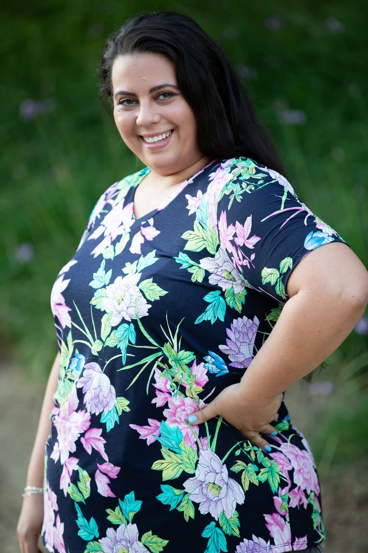 Boutique Simplified Digital Floral Short Sleeve Top 5 Boutique Simplified Digital Floral Short Sleeve Top