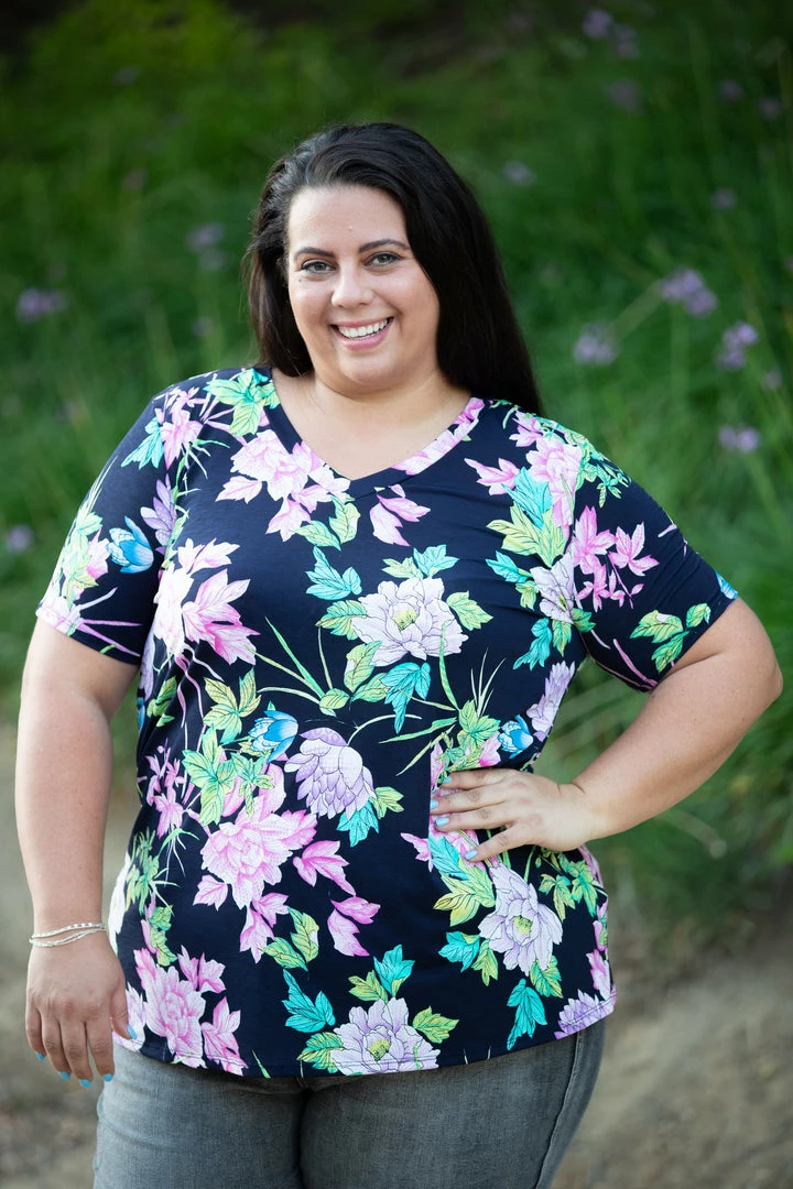 Boutique Simplified Digital Floral Short Sleeve Top 6 Boutique Simplified Digital Floral Short Sleeve Top