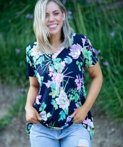 Boutique Simplified Digital Floral Short Sleeve Top 14 Boutique Simplified Digital Floral Short Sleeve Top
