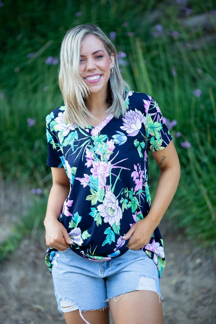 Boutique Simplified Digital Floral Short Sleeve Top 7 Boutique Simplified Digital Floral Short Sleeve Top
