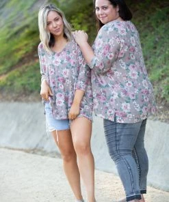 Boutique Simplified Cappuccino Floral 3/4 Sleeve Top 13 Boutique Simplified Cappuccino Floral 3/4 Sleeve Top