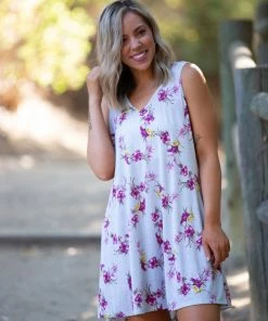 Boutique Simplified Burgundy Delight Swing Dress