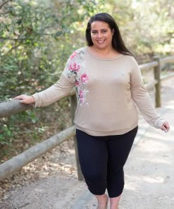 Boutique Simplified Side With Love Long Sleeve Top