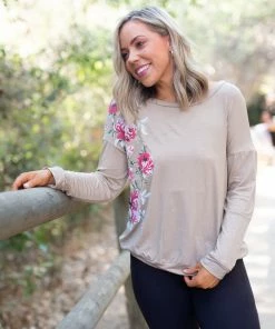 Boutique Simplified Side With Love Long Sleeve Top
