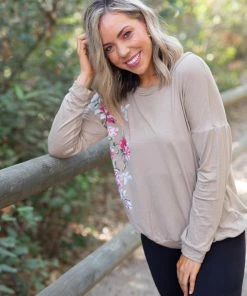 Boutique Simplified Side With Love Long Sleeve Top