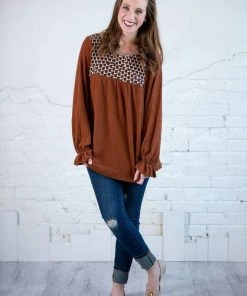 Kori Tops Crochet Mixed Thermal Top (GHG-M)