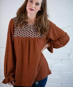 Kori Tops Crochet Mixed Thermal Top (GHG-M)