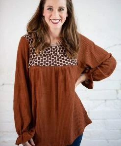 Kori Tops Crochet Mixed Thermal Top (GHG-M)