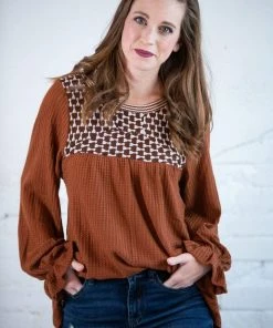 Kori Tops Crochet Mixed Thermal Top (GHG-M)