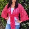 Boutique Simplified Lace Floral Kimono