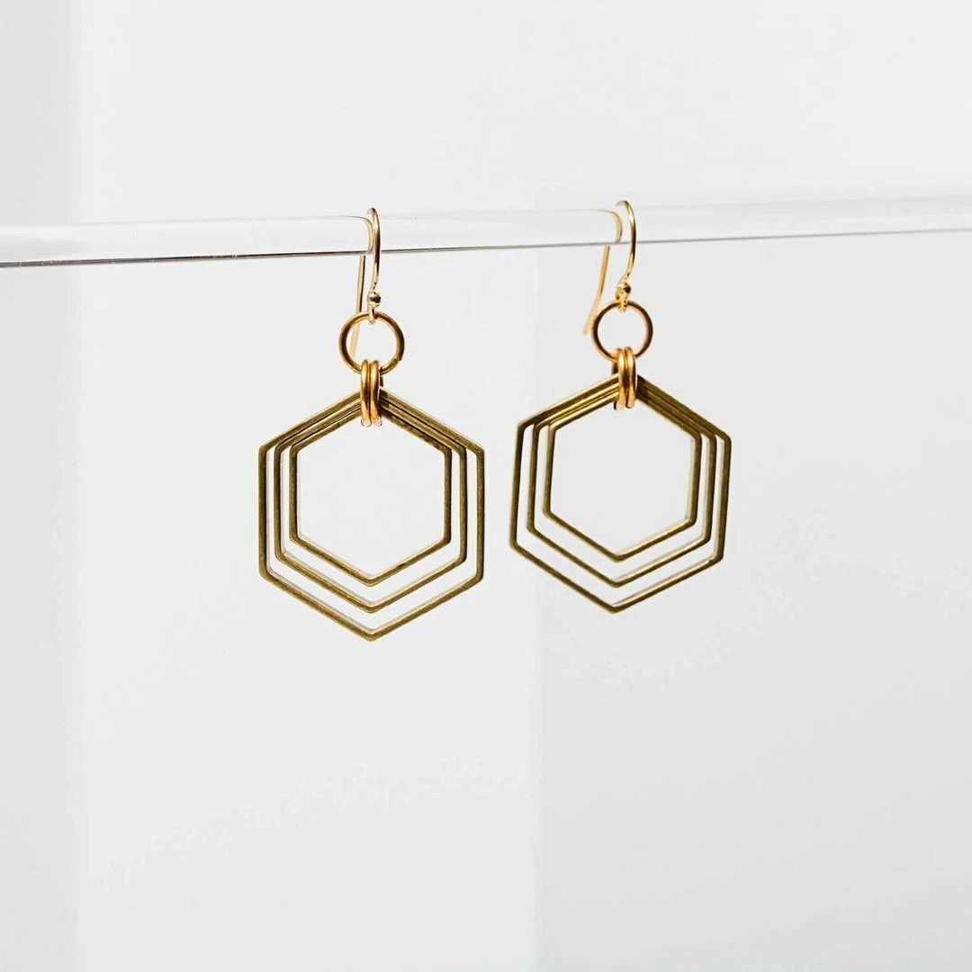 Larissa Loden Jewelry Jewelry + Handbags + Accessories Concentric Hexagon Earrings 1 Larissa Loden Jewelry Jewelry + Handbags + Accessories Concentric Hexagon Earrings
