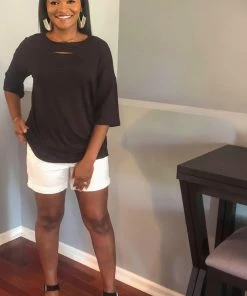 Boutique Simplified Laser Cut Tunic In Black 7 Boutique Simplified Laser Cut Tunic In Black