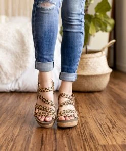 Corkys Lifeguard Wedge In Leopard Shoes