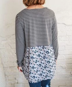 LLove Fontaine Floral Color Block Top (GHG-S)