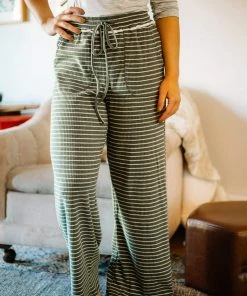 LLove Apparel Gather Here Knit Stripe Pants