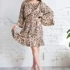 LLove Animal Print Ruffle Hem Dress