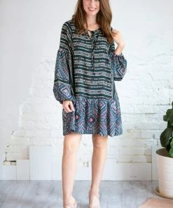 LLove Bohemian Mix Print Dress Apparel