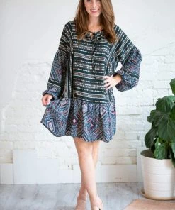 LLove Bohemian Mix Print Dress Apparel