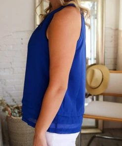LLove Apparel St. Augustine Royal Blue Halter Tank Top
