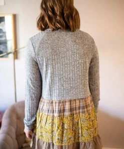 LLove Apparel Sensing A Pattern Front Tie Cardigan