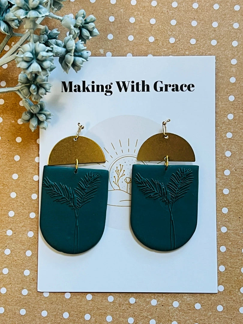 Making With Grace Apparel Palm Leaves Earrings 1 Making With Grace Apparel Palm Leaves Earrings