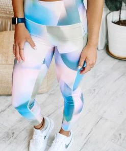 Mono B High Waist Leggings In Soft Rainbow Apparel