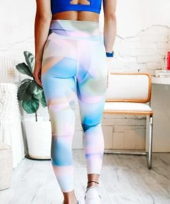 Mono B High Waist Leggings In Soft Rainbow Apparel