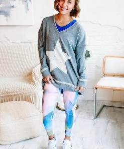 Mono B High Waist Leggings In Soft Rainbow Apparel