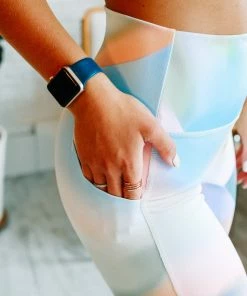 Mono B High Waist Leggings In Soft Rainbow Apparel