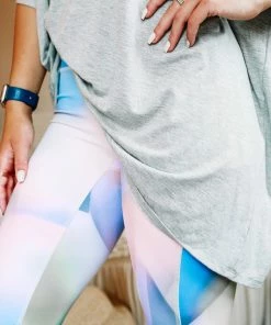 Mono B High Waist Leggings In Soft Rainbow Apparel