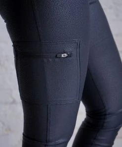 Mono B Tripple Zippered Pocket Foil Leggings