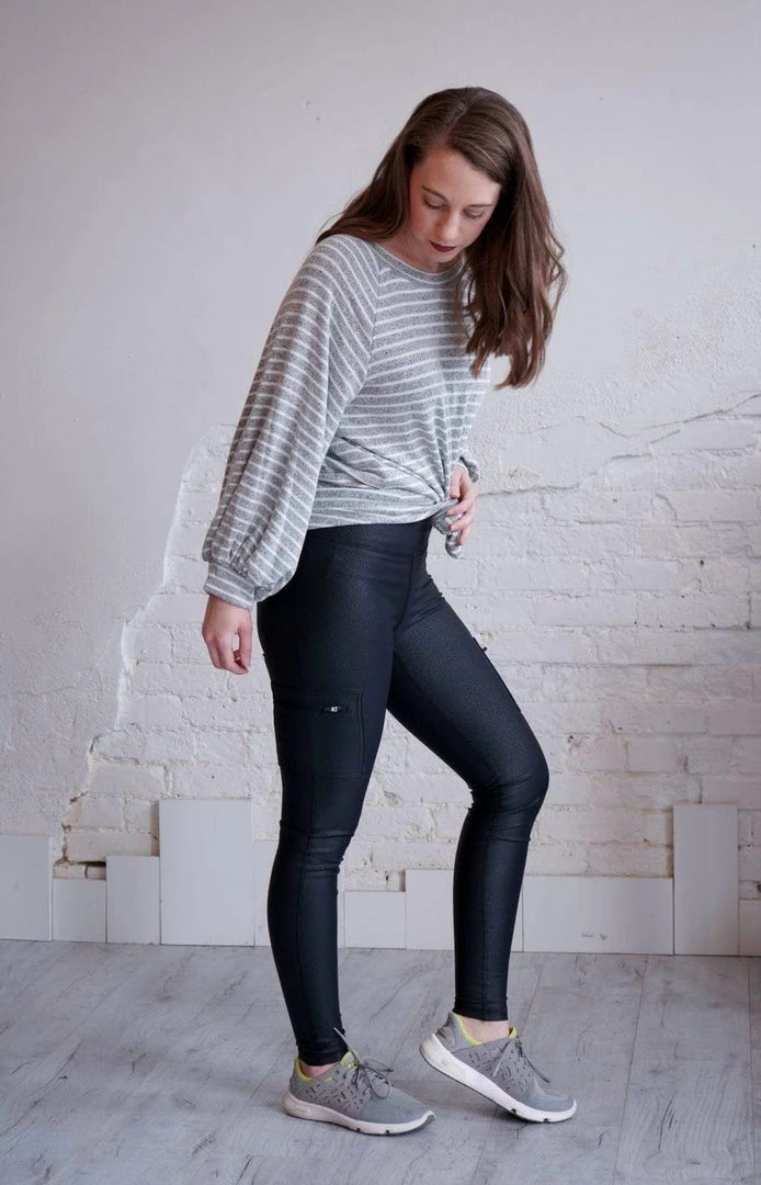 Mono B Tripple Zippered Pocket Foil Leggings 8 Mono B Tripple Zippered Pocket Foil Leggings