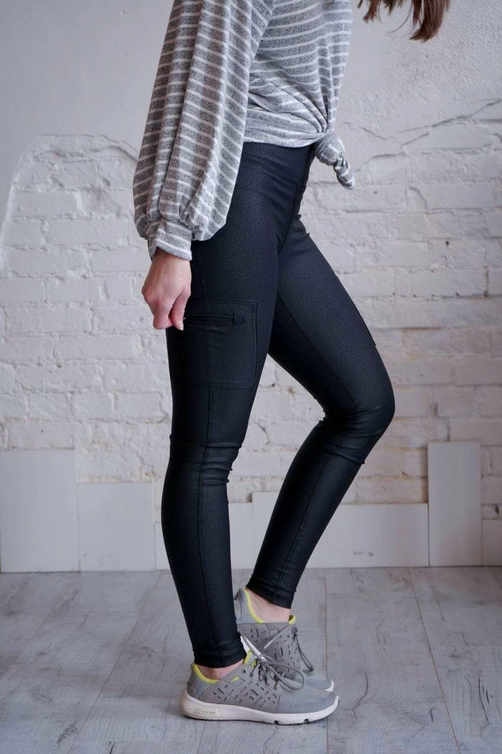 Mono B Tripple Zippered Pocket Foil Leggings 9 Mono B Tripple Zippered Pocket Foil Leggings