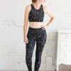 Mono B Tops Marble Swirl Print Strap Back Sports Bra