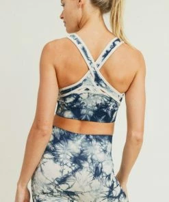 Mono B Tie-Dye Seamless X-Back Sports Bra Tops