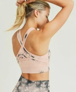 Mono B Tie-Dye Seamless X-Back Sports Bra Tops
