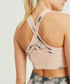 Mono B Tie-Dye Seamless X-Back Sports Bra Tops