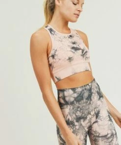 Mono B Tie-Dye Seamless X-Back Sports Bra Tops