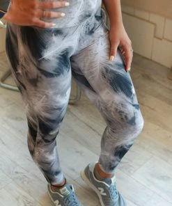 Mono B Apparel White Feather Print Highwaist Leggings 8 Mono B Apparel White Feather Print Highwaist Leggings