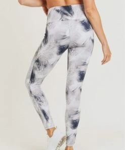 Mono B Apparel White Feather Print Highwaist Leggings 11 Mono B Apparel White Feather Print Highwaist Leggings