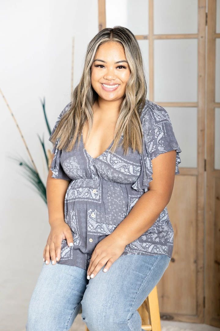 Boutique Simplified Boho Bandana Babydoll 1 Boutique Simplified Boho Bandana Babydoll