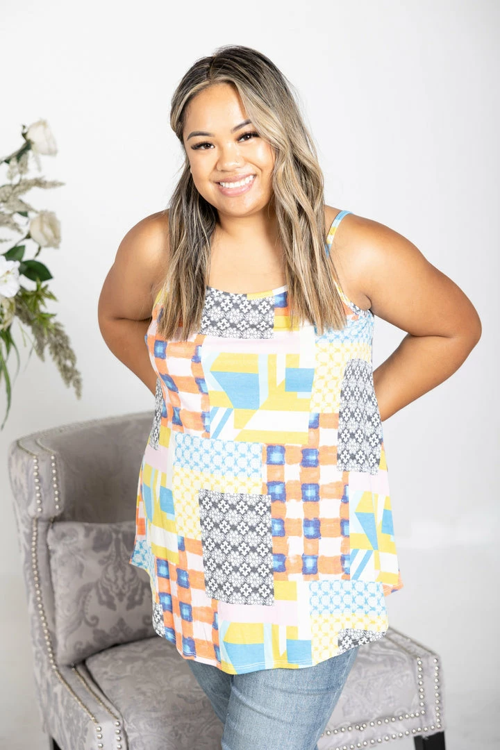 Boutique Simplified Apparel Perfectly Patched Reversible Tank 4 Boutique Simplified Apparel Perfectly Patched Reversible Tank