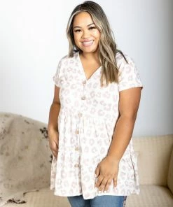 Boutique Simplified Apparel Naturally Purrfect Ruffled Tunic